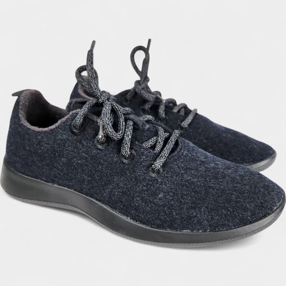 Allbirds Wool Runners Shoes Womens Size 8 Black Charcoal Merino Lace Up Sneakers